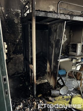 ▲台南市新市區中信科技大學宿舍3日上午發生火警，消防局於上午8時13分接獲報案後，立即派遣消防人員及消防車趕赴現場進行搶救，並於8時40分成功撲滅火勢，所幸未傳出人員傷亡。（圖／記者林東良翻攝，下同）