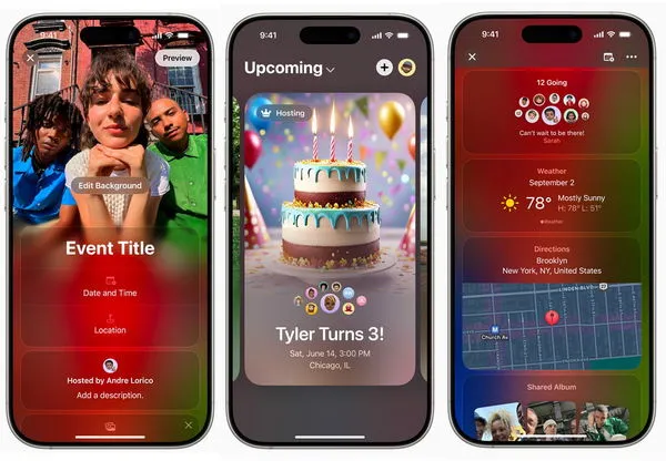 ▲Apple Invites讓使用者能建立並分享邀請函、回覆邀請、協作共享的相簿等。（圖／取自Apple）