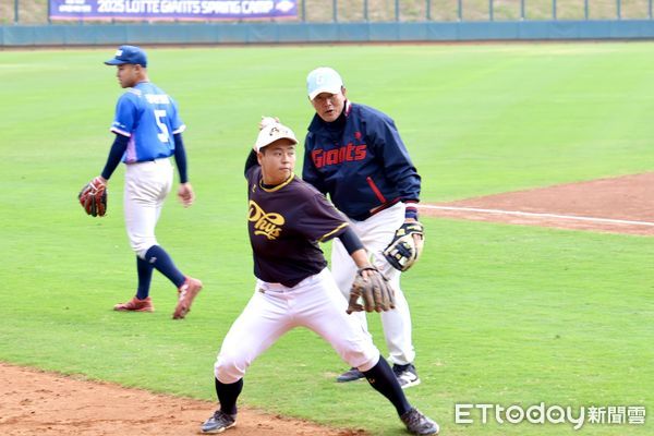 ▲韓國樂天巨人棒球隊在「台南亞太國際棒球訓練中心」展開春訓活動，在台訓練期間樂天巨人隊也規劃與台南在地三級球隊舉辦4場交流。（圖／記者林東良翻攝，下同）