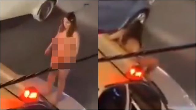 ▲▼裸女「爬上警車」示威！警察掏槍也不怕　只為爭取伊朗女權。（圖／翻攝X）