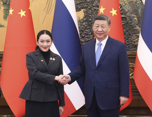 ▲▼大陸國家主席習近平在北京會見泰國總理貝東塔。（圖／翻攝自新華社）