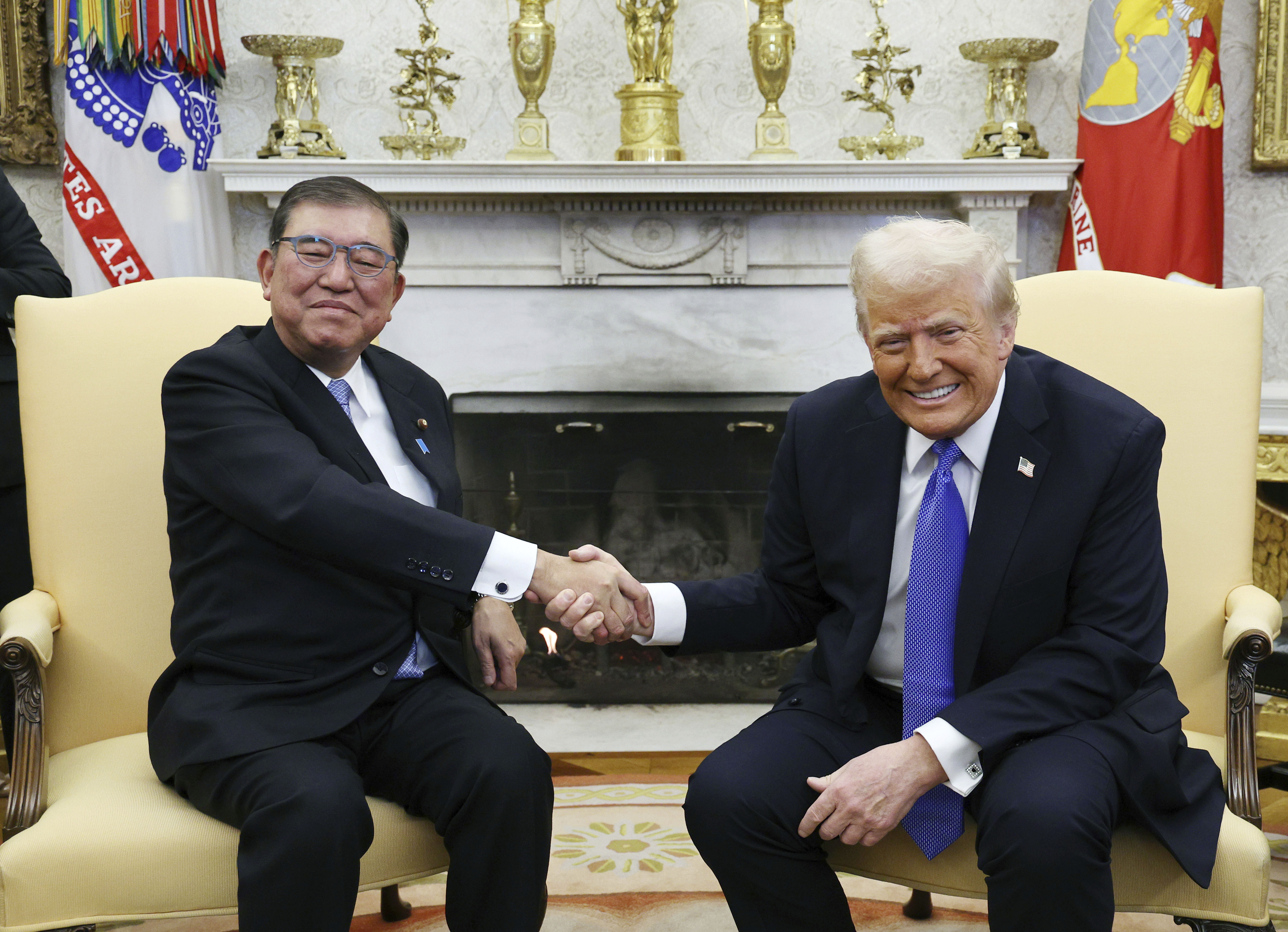 ▲▼日本首相石破茂和美國總統川普會面。（圖／達志影像／美聯社）