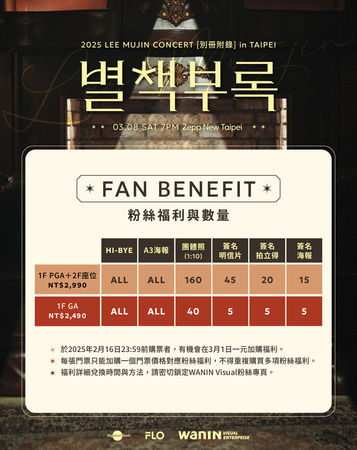 ▲▼ 李茂珍台灣演唱會共2種票價且全場歡送。（圖／網銀國際影視提供）