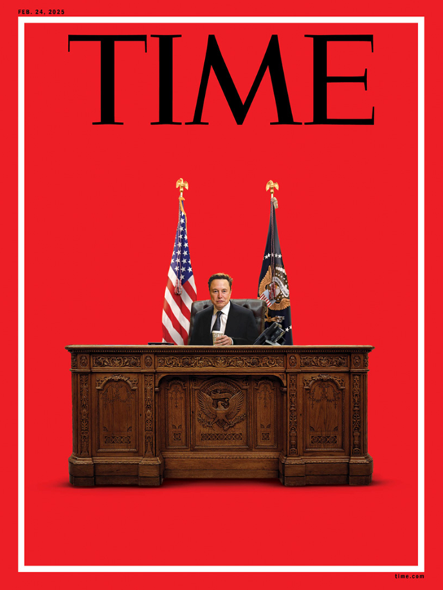 ▲▼時代封面「馬斯克坐總統辦公桌」　川普超酸1句話回應。（圖／翻攝Instagram@time）