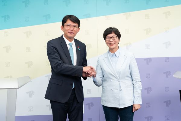 ▲▼民眾黨主席補選首場政見會,蔡壁如,黃國昌。（圖／民眾黨提供）