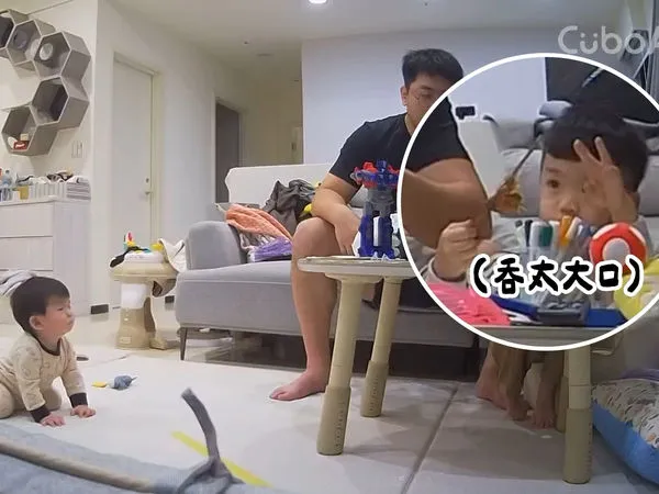 ▲陳彥婷曬出兒子噎到，巨人神救援的影片。（圖／翻攝自陳彥婷Instagram）