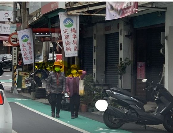 ▲彰化大埔路人行道標線已上路。（圖／民眾提供）