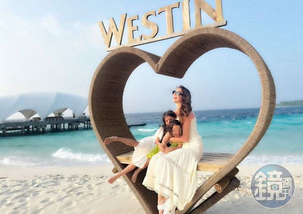瑞莎到馬爾地夫提前過情人節。（瑞莎提供）