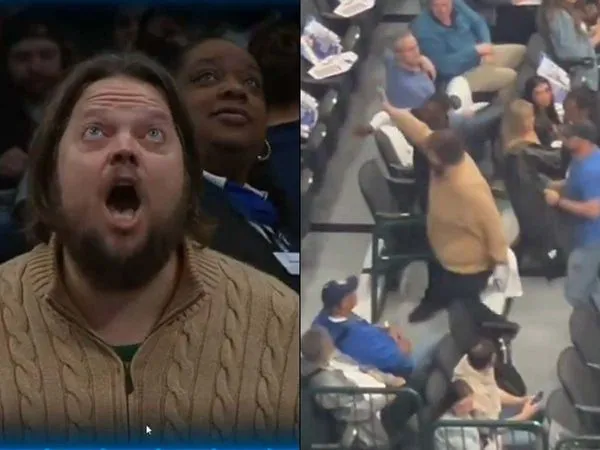 ▲獨行俠球迷舉牌遭趕出場。（圖／翻攝自X／@barstoolsports）