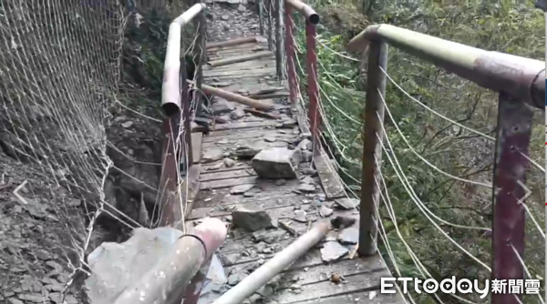 ▲北大武山步道約1.5k處路基塌陷           。（圖／資料照）