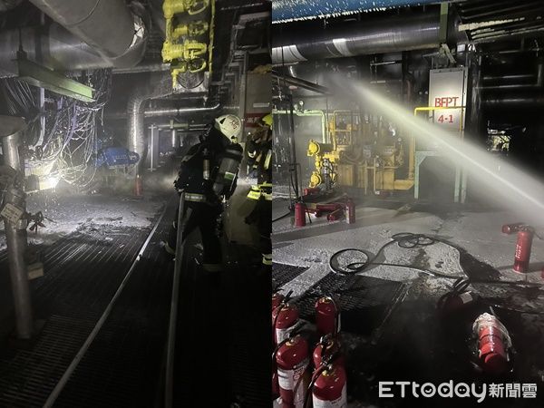▲▼快訊／台中電廠晚間大火　鍋爐室燃燒100平方公尺。（圖／港務消防大隊台中港隊提供）