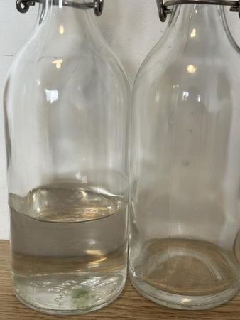▲台南一間民宿被網友投訴提供的瓶裝水內，竟疑似長出「青苔」，網友喝到快見底才發現，感到「超噁心！」。（翻攝自好想住飯店⭕好康.踩雷不藏私臉書粉專）