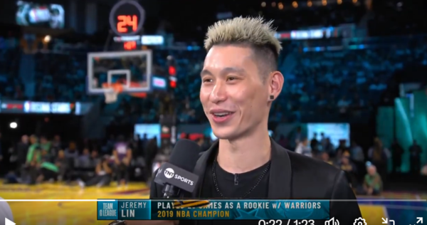 ▲▼林書豪重返勇士主場，擔任新秀挑戰賽G聯盟隊的教練。（圖／翻攝自X／NBA on TNT）