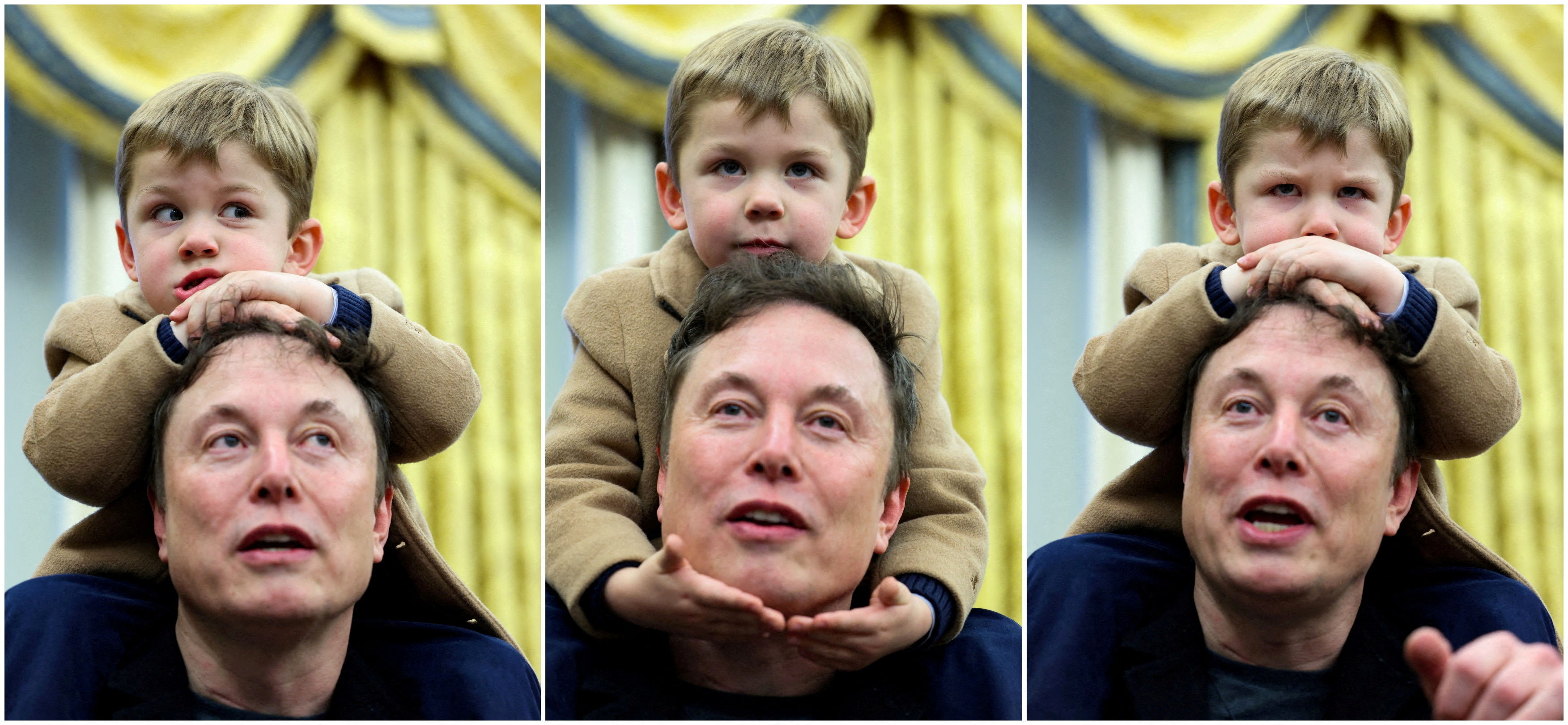  ▲▼馬斯克兒子白宮「挖鼻屎」疑抹總統桌 川普：這是高智商孩子。（圖／路透）