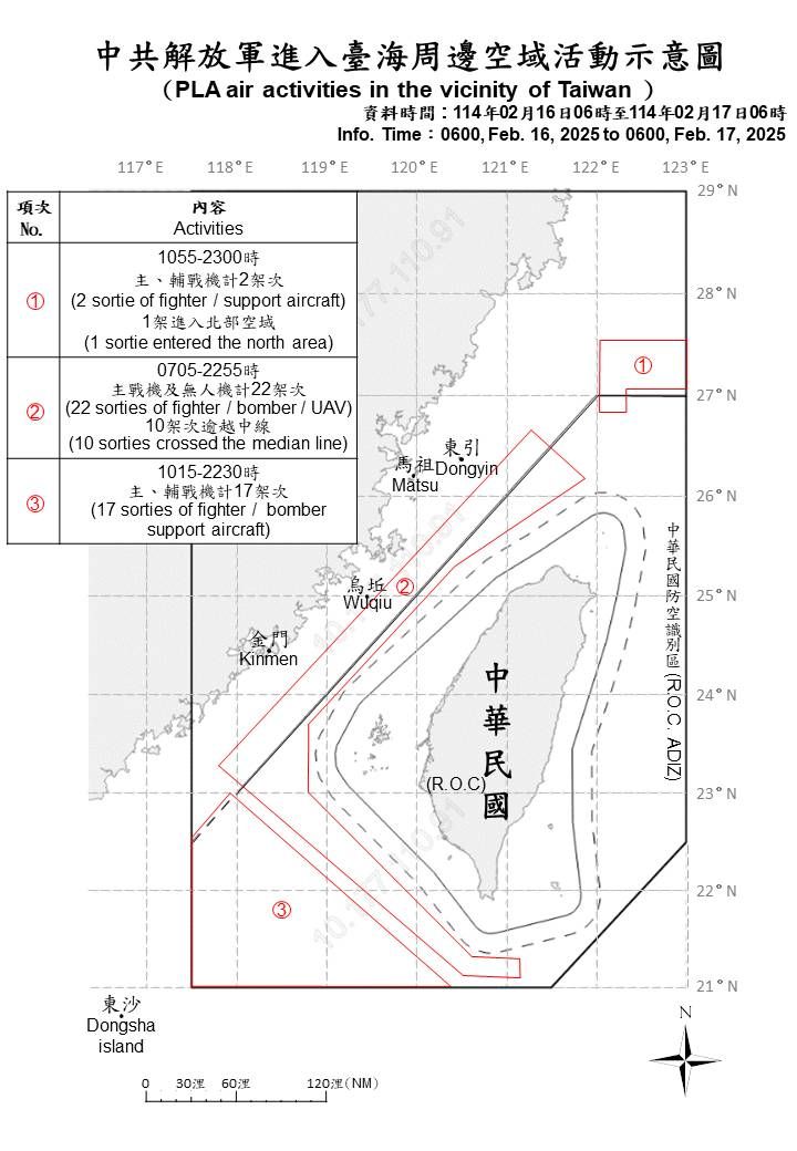 ▲▼中共解放軍16日軍事動態。（圖／國防部提供）