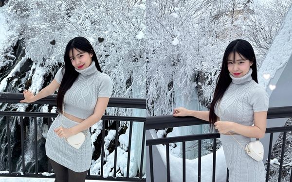 ▲李多慧換上毛衣與短裙，露出纖細小蠻腰。（圖／翻攝自Instagram／le_dahye）