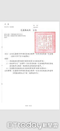 ▲▼花蓮縣政府公告114年期房屋稅單一自住房屋現值一定金額並自113年7月1日起實施。（圖／記者王兆麟翻攝，下同）