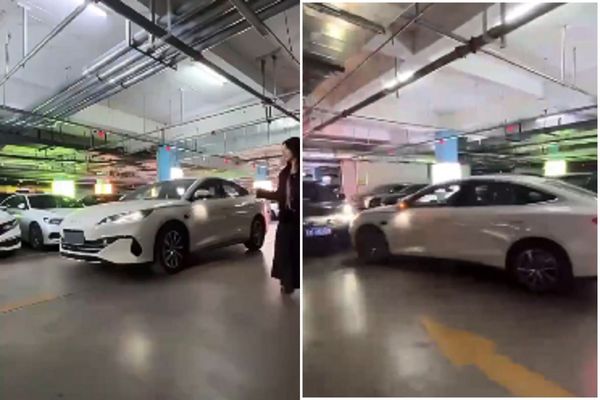 中國科技遙遙領先？展示比亞迪智慧駕駛「天神之眼」，慘變「瞎眼撞車」。（翻自X平台）