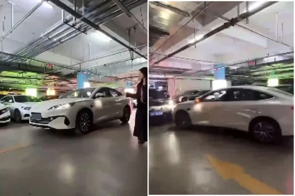 中國科技遙遙領先？展示比亞迪智慧駕駛「天神之眼」，慘變「瞎眼撞車」。（翻自X平台）