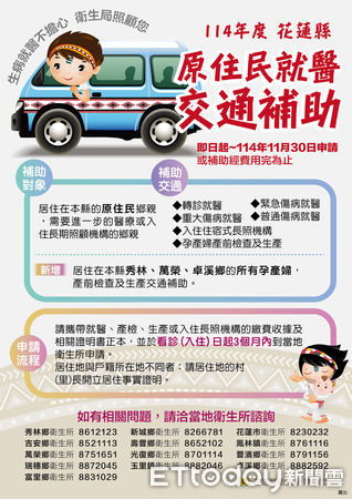 ▲▼花蓮衛生局表示，自今年起居住在花蓮縣秀林、萬榮和卓溪鄉的所有孕產婦，無論族群背景，都可申請交通補助。（圖／花蓮衛生局提供，下同）
