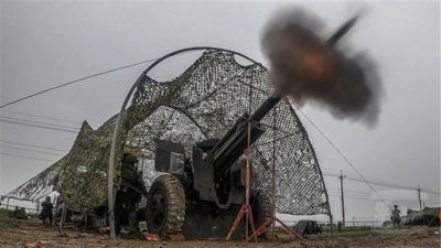 圖文:陸軍21砲基地 進行105榴砲實彈射擊
