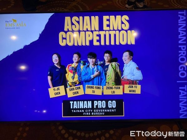 ▲台南市消防局及奇美醫院組成的TAINAN PRO GO取得預賽第一名闖入決賽，另分別由新北市及香港隊取得決賽資格。（圖／記者林東良翻攝，下同）