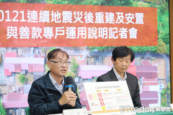 ▲台南市副市長趙卿惠、葉澤山共同主持，率相關局長主管說明0121災民安置及重建修復方案。（圖／記者林東良翻攝，下同）