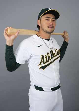 ▲▼林家正披上運動家81號戰袍。（圖／達志影像／美聯社）