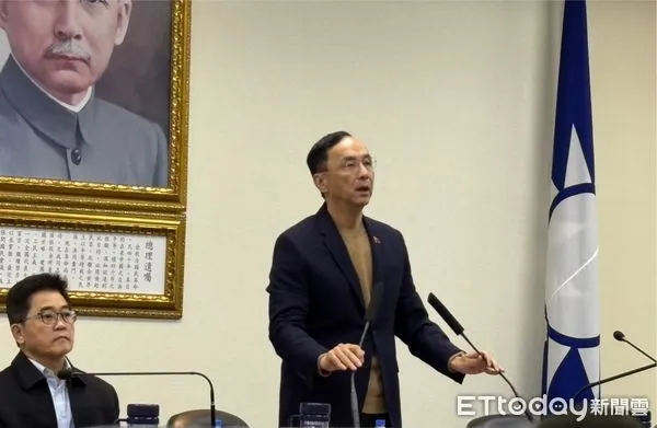 ▲國民黨主席朱立倫主持中常會。（圖／記者鄭佩玟攝）