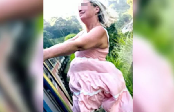 女遊客上半身懸掛火車外自拍　意外撞大石「慘變亡美」送醫身亡。（圖／翻攝自X）