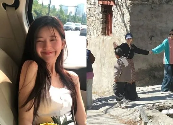 ▲趙露思現身山區做公益。（圖／翻攝自微博）