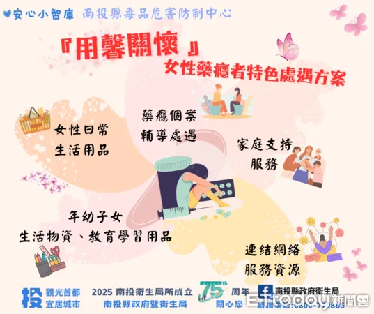 ▲南投毒防中心提供女性藥癮特色處遇方案，服務再升級。（圖／南投縣衛生局提供，下同）