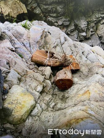 ▲信義警分局查獲用於盜伐肖楠木的改裝箱型車和2名嫌犯。（圖／記者高堂堯翻攝）