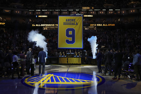 ▲勇士退役伊古達拉9號球衣。（圖／達志影像／美聯社）