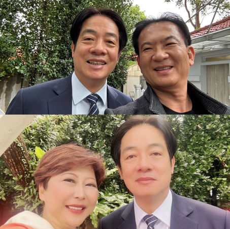 ▲▼總統賴清德與綠委林俊憲、陳亭妃合照對比。（圖／翻攝自Facebook／林俊憲、陳亭妃）