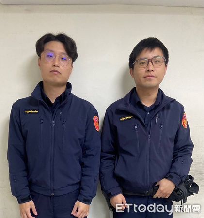 ▲▼ 永明派出所警員何緯鋒（圖左）、施冠宇積極聯繫        。（圖／記者黃宥寧翻攝）