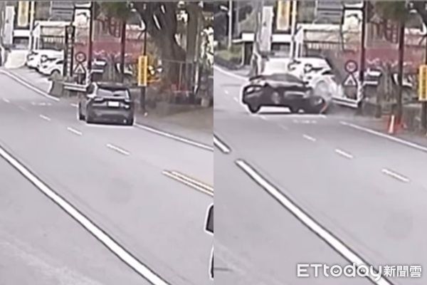 ▲▼             台中市議員古秀英一家六口車禍，撞擊瞬間曝光。（圖／民眾提供）