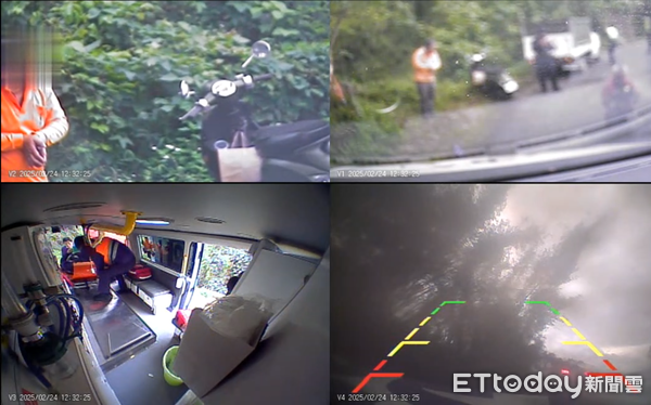 ▲▼花蓮機車與貨車發生碰撞，騎士當場摔落6米深的水溝，送醫搶救不治             。（圖／記者王兆麟翻攝）