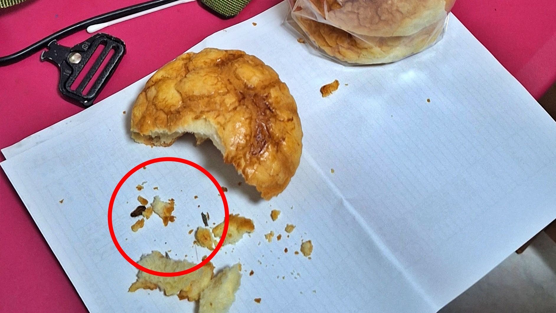 ▲基隆名店菠蘿麵包被控夾帶蟑螂。（圖／民眾提供）