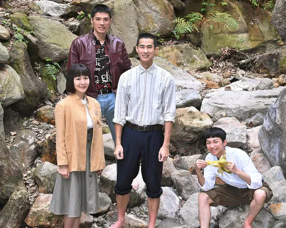 ▲《寶島西米樂》何宜珊、王盈凱、盧彥澤、陳玹宇頂低溫到山上拍攝。（圖／台視提供）