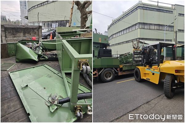 ▲貨車司機遭機台砸中，送醫宣告不治。（圖／記者陳以昇翻攝，下同）