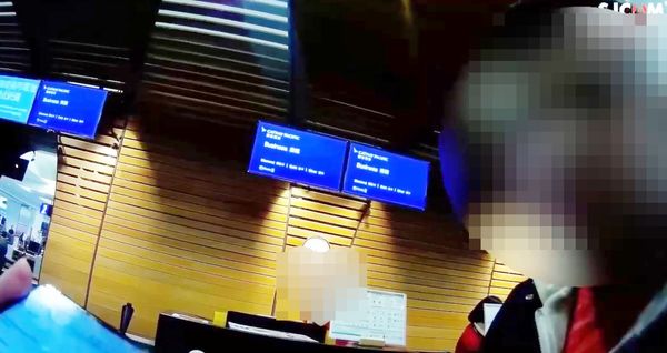 ▲航警局21日接獲通報指稱，桃園機場第一航廈某航空公司地勤人員察覺蔡姓旅客出國僅訂單程機票，無回程機票，航警人員立即到場了解。（圖／航警局提供）