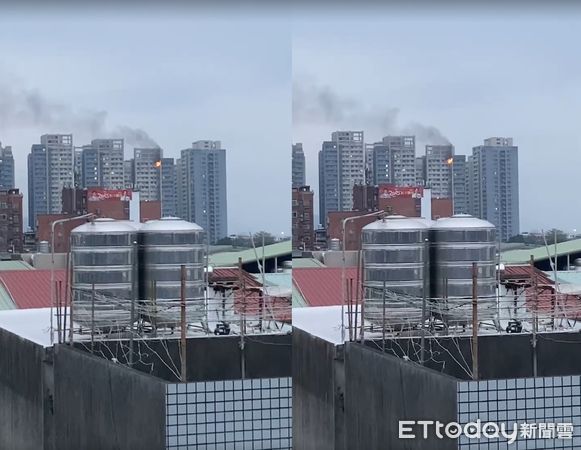 ▲新北板橋合宜住宅21樓發生火災，初判為熱水器自燃引發。（圖／民眾提供）