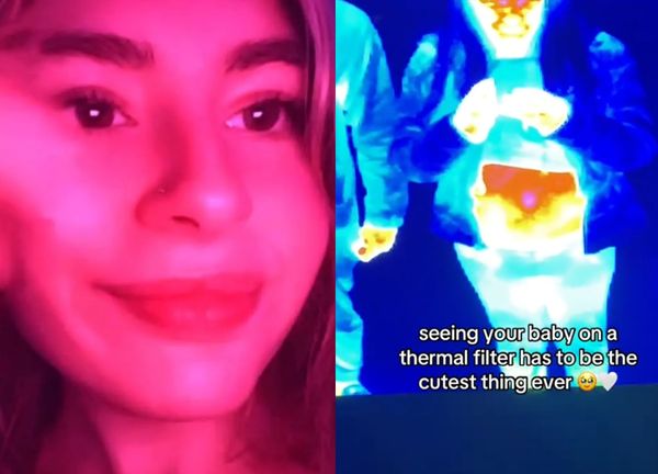 孕婦旅遊遇熱像儀　意外拍到「未出生寶寶第一張合照」可愛畫面曝。（圖／翻攝自TikTok／rae2be）