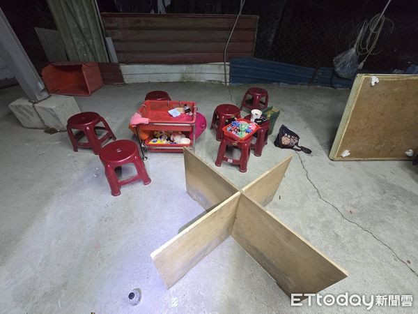 ▲▼天九牌賭場藏身隱密工寮遭警破門查緝　43賭客嚇到竄逃全栽了。（圖／記者賴文萱翻攝）