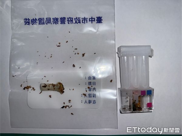 ▲▼台中男子飯後抽菸，一見警方立即丟棄，員警一測竟是抽k菸。（圖／民眾提供，下同）