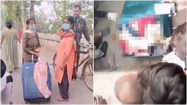 印度母女拉不動行李箱，騙說是狗狗，結果是親戚的遺體。（翻攝X）