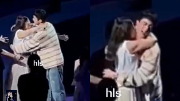 ▲BTS Jin擁抱會遭粉絲強吻。（圖／翻攝自아이돌 이슈臉書、JIN ig）
