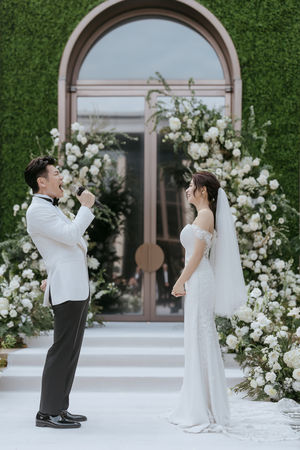 ▲曾智希、陳志強證婚儀式美照曝光。（圖／SJ Wedding鯊魚婚紗攝影提供）