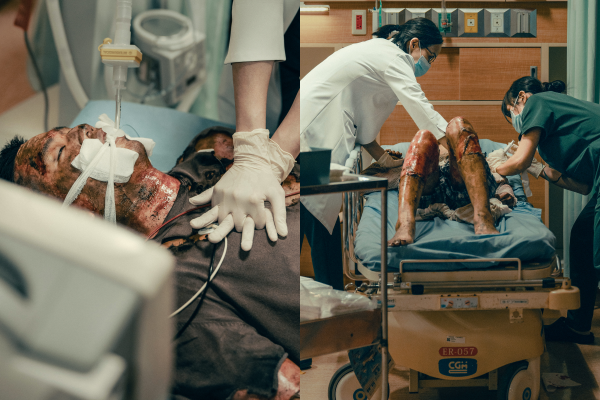 ▲《The Outlaw Doctor 化外之醫》張鈞????（左）和連炳發在影集中不時出現曖昧互動，心動瞬間閃滿粉紅泡泡。（圖／瀚草文創提供）